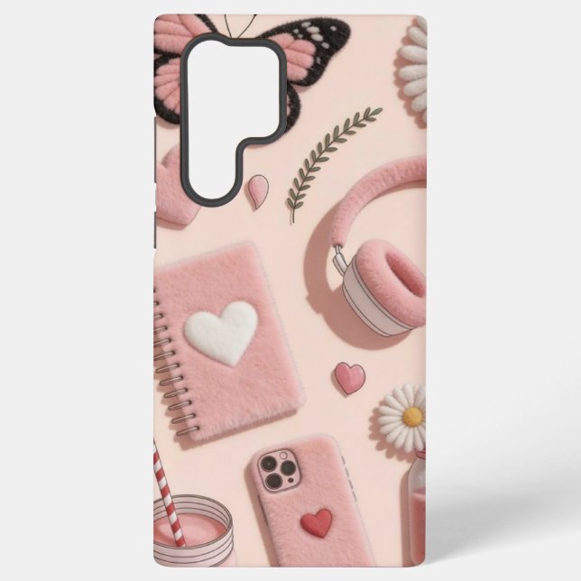Coque Samsung Galaxy Collage de coquette esthétique rose  (Verso)