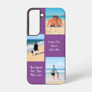 Coque Samsung Galaxy Collage de photos personnalisé Texte Nommez vos ph