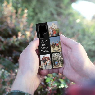 Coque Samsung Galaxy Collage de photos Souvenirs de voyage Noir