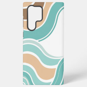 Coque Samsung Galaxy Coloré abstrait ondulé bleu orange brun