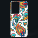 Coque Samsung Galaxy Coloré Ethnique Vintage Floral Paisley<br><div class="desc">Belle aquarelle colorée ethno floral paisley grand imprimé. C'est un motif sans soudure et l'impression peut être faite plus grande ou plus petite. Cool audacieux design girly. Arrière - plan blanc personnalisé</div>