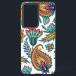 Coque Samsung Galaxy Coloré Ethnique Vintage Floral Paisley<br><div class="desc">Belle aquarelle colorée ethno floral paisley grand imprimé. C'est un motif sans soudure et l'impression peut être faite plus grande ou plus petite. Cool audacieux design girly. Arrière - plan blanc personnalisé</div>