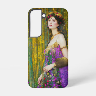 Coque Samsung Galaxy Coloré Klimt Style Collage Portrait d'une femme