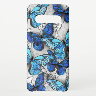 Coque Samsung Galaxy S10+ Composition des White and Blue Butterflies