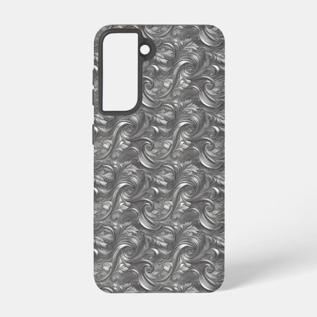 Coque Samsung Galaxy Conception Abstraite Argent Métallisé pour (Verso)