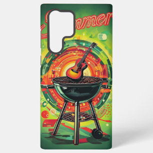 Coque Samsung Galaxy Conception d'art rétro vintage de guitare de grill