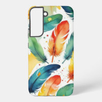 Conception de couverture aquarelle plumes