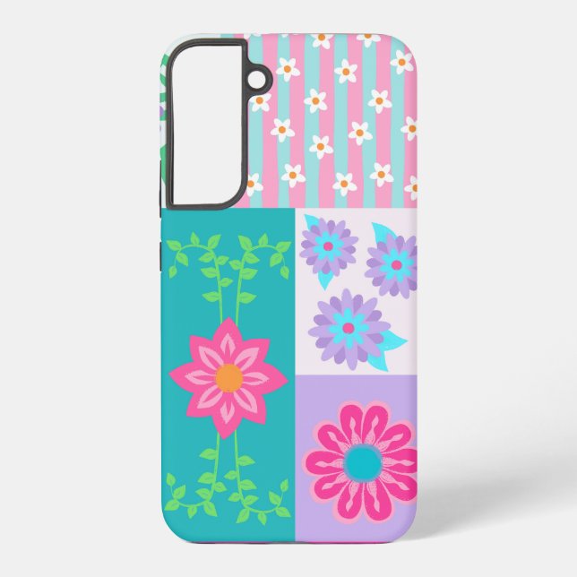 Coque Samsung Galaxy Conception de fleurs vibrantes en fleurs (Verso)
