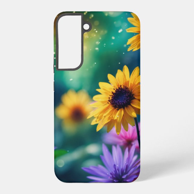Coque Samsung Galaxy Conception de la nature dynamique Sunflower Bokeh (Verso)