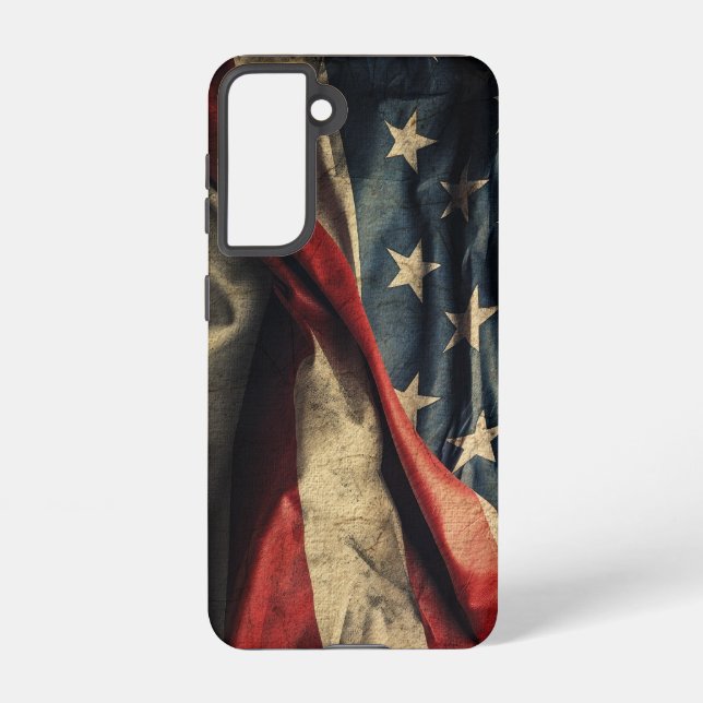 Coque Samsung Galaxy Conception de tissu d'armure de drapeau américain (Verso)