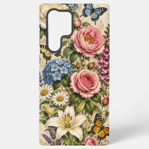 Coque Samsung Galaxy Conception Florale de Papillon de Jardin Botanique