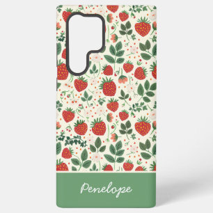 Coque Samsung Galaxy Conception mignonne de fraise avec nom personnalis