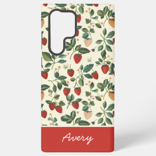 Coque Samsung Galaxy Conception mignonne de fraise avec nom personnalis