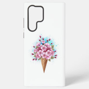 Coque Samsung Galaxy Cône de gaufre de glace Sakura rose