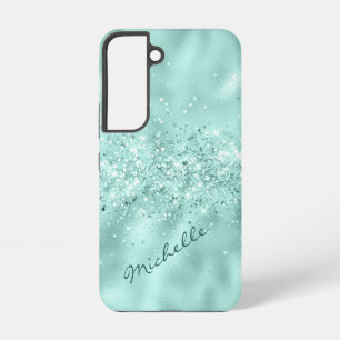 Coque Samsung Galaxy Confetti à huile bleu Glam Aqua