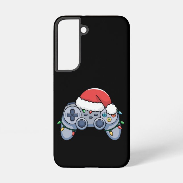 Coque Samsung Galaxy Contrôleur de jeu vidéo Noël Santa Hat Gamer (Verso)