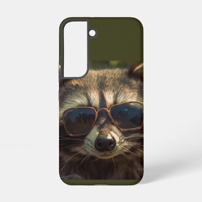 Coque Samsung Galaxy Cool Cute Raccoon en lunettes Animal Humour Art (Verso)