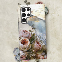 Cool Edgy Shabby Roses Vintages sur papier tordu