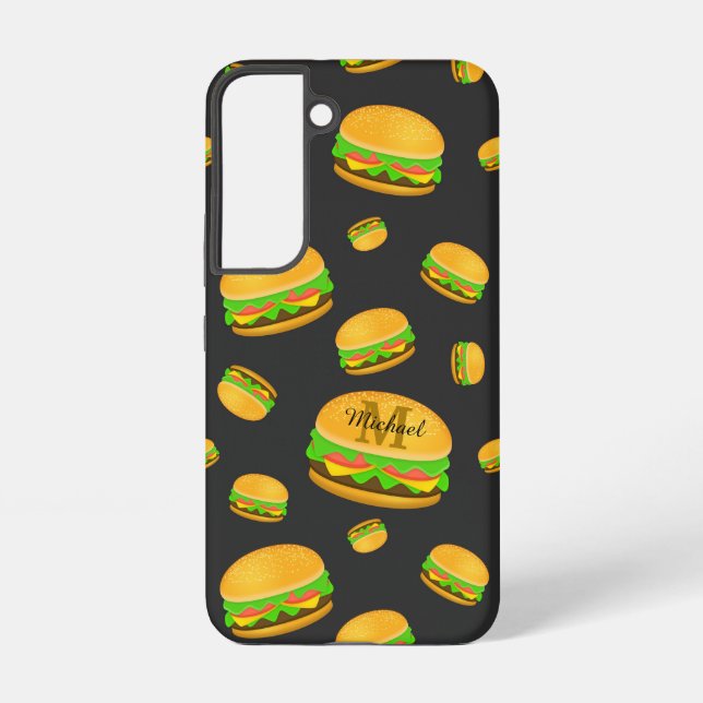 Coque Samsung Galaxy Cool et amusant yummy burger motif Monogramme (Verso)
