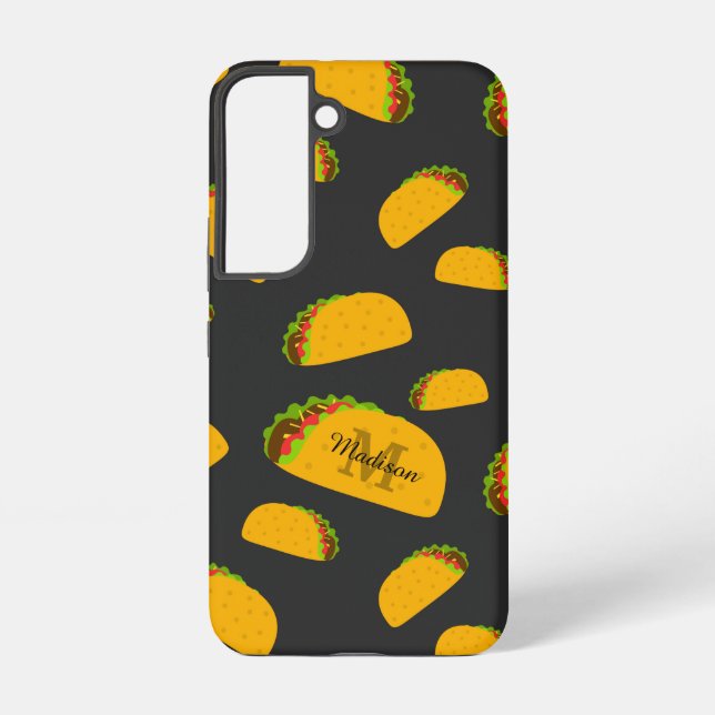 Coque Samsung Galaxy Cool et amusant yummy taco motif Monogramme (Verso)