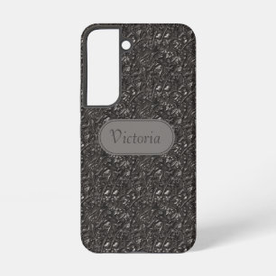 Coque Samsung Galaxy Coque Galaxy S22 Gris Cendré Motif Floral Faux Cui