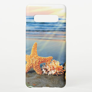 Coque Samsung Galaxy S10+ Coquillages marins et étoiles de mer sur la plage