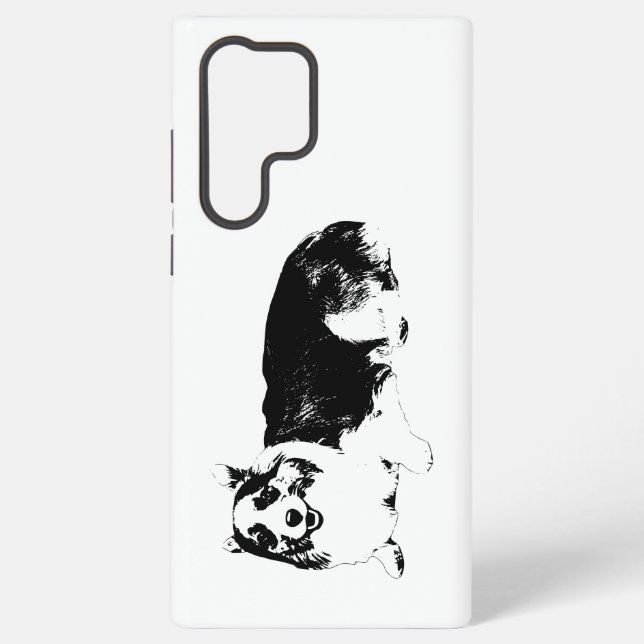 Coque Samsung Galaxy Corgi Doux, Jour Stable (Verso)