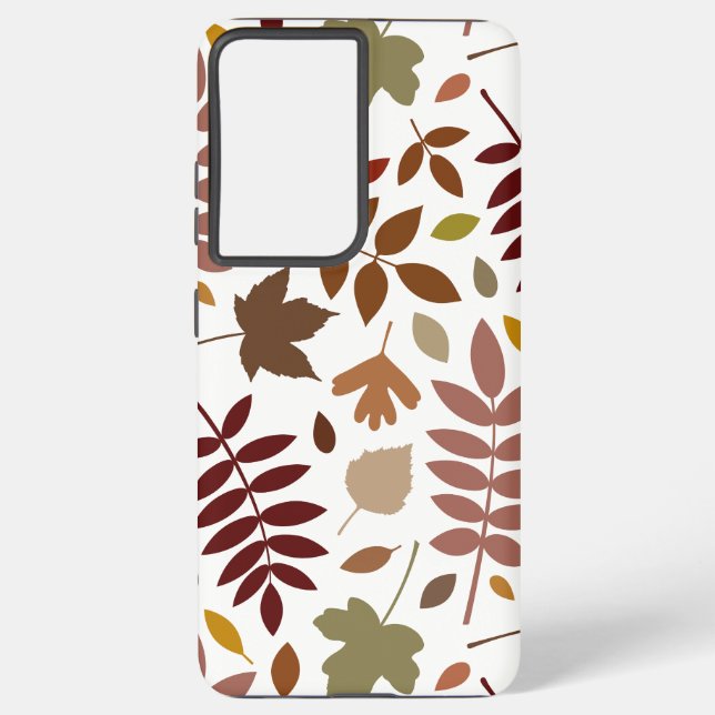 Coque Samsung Galaxy Couleurs d'automne en blanc pour les Feuilles tomb (Verso)