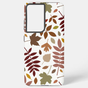 Coque Samsung Galaxy Couleurs d'automne en blanc pour les Feuilles tomb