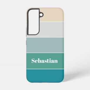 Coque Samsung Galaxy Couleurs d'été personnalisées Bandes de blocs de c