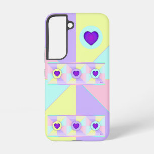 Coque Samsung Galaxy Couleurs pastel & coeurs violets battre