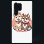 Coque Samsung Galaxy Couple de chien mignon Shiba Inu en amour<br><div class="desc">Célébrez l'amour avec cette adorable illustration d'un couple de Shiba Inu. Rendu dans un style d'aquarelle douce,  ces deux chiots sucrés s'entremêlent,  entourés de coeurs. C'est un design parfait pour la Saint-Valentin,  les anniversaires ou tout amoureux des chiens qui apprécie le charme de cette race japonaise bien aimée.</div>