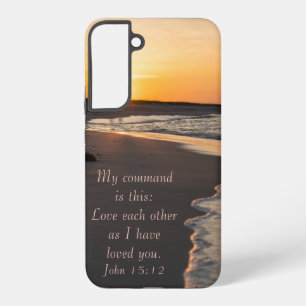 Coque Samsung Galaxy Couple Se Promenant sur la Plage au Lever du Solei