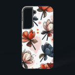 Coque Samsung Galaxy Couronne de récolte<br><div class="desc">Des oranges profondes et des bleus marins forment une couronne circulaire brillante de fleurs.</div>