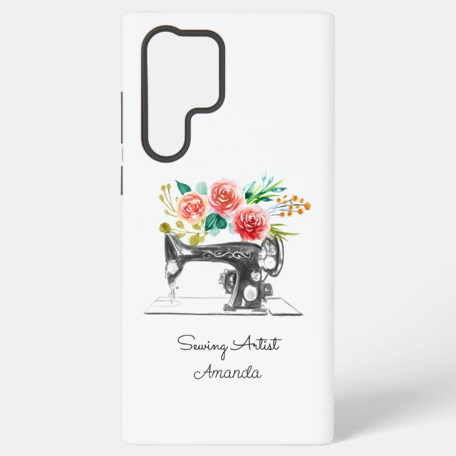 Coque Samsung Galaxy Couture Tricot Broderie Noir Blanc (Verso)