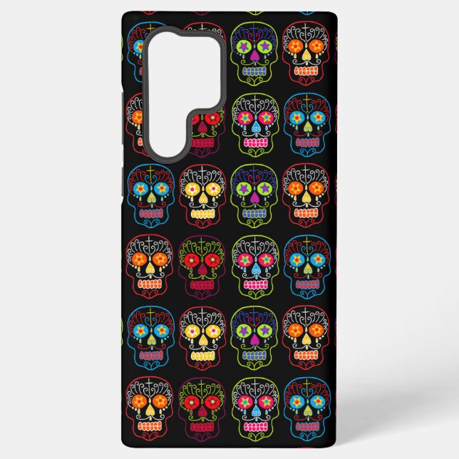 Coque Samsung Galaxy Crâne à sucre noir (Verso)