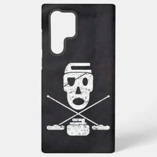 Coque Samsung Galaxy Crâne de curling et balais Jolly Roger