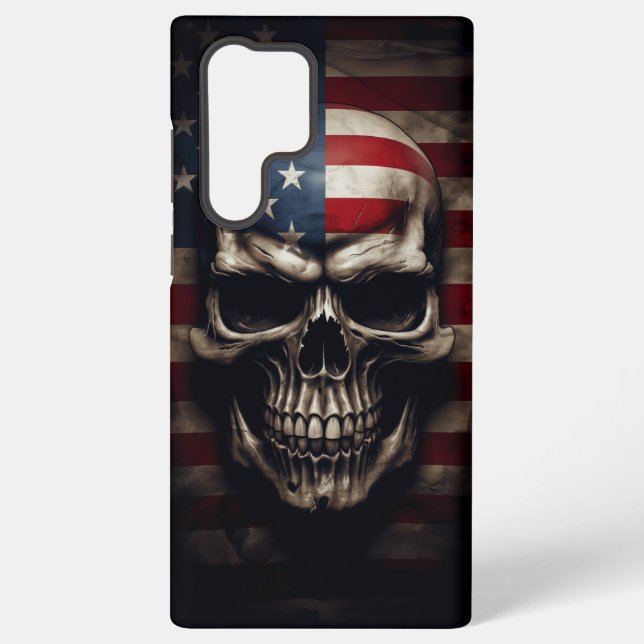 Coque Samsung Galaxy Crâne de drapeau américain  (Verso)