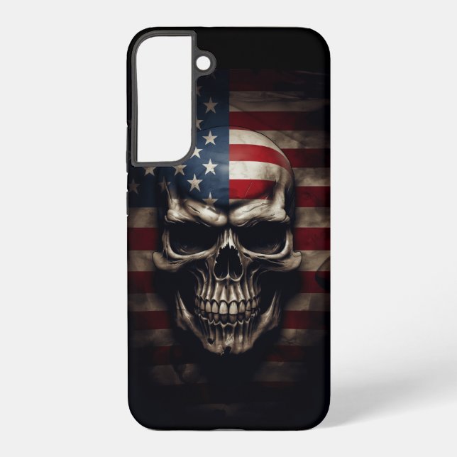 Coque Samsung Galaxy Crâne de drapeau américain  (Verso)