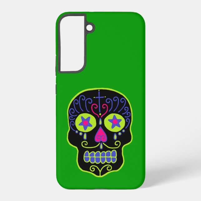 Coque Samsung Galaxy Crâne de sucre noir (Verso)