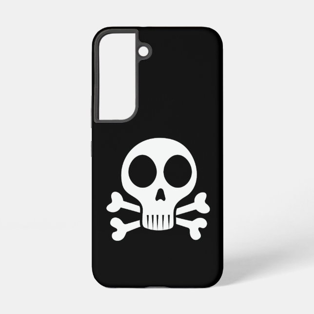 Coque Samsung Galaxy crâne effrayant sur fond noir (Verso)