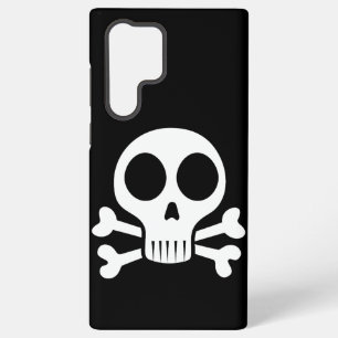 Coque Samsung Galaxy crâne effrayant sur fond noir