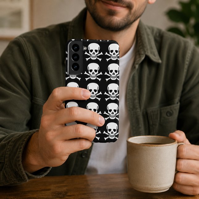 Coque Samsung Galaxy Crâne et os croisés Halloween (Skull and Crossbones Halloween Samsung Galaxy Case)