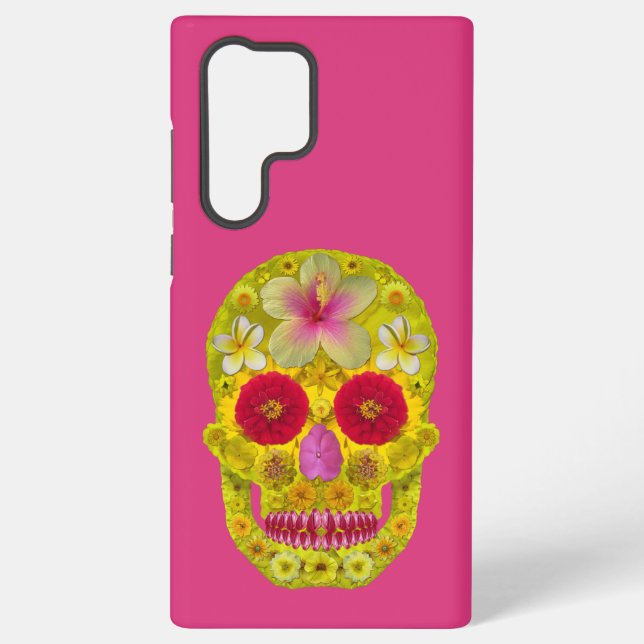 Coque Samsung Galaxy Crâne Fleur 8 (Verso)