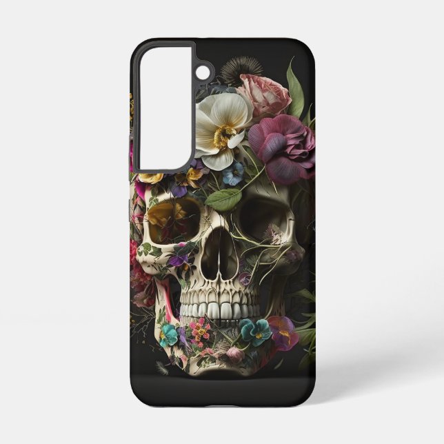 Coque Samsung Galaxy Crâne floral Goth Pagan (Verso)