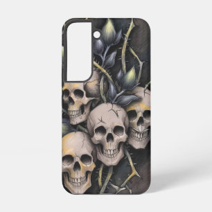 Coque Samsung Galaxy Crâne gothique et fleur d'épine
