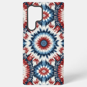 Coque Samsung Galaxy Cravate Tie-dye Rouge, Blanc & Bleu