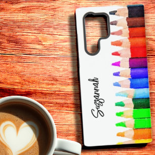 Coque Samsung Galaxy Crayons de couleur amusants dans un iPhone personn