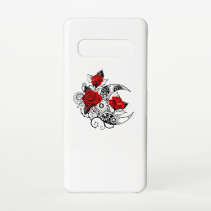 Coque Samsung Galaxy S10 Croissant mécanique avec roses rouges