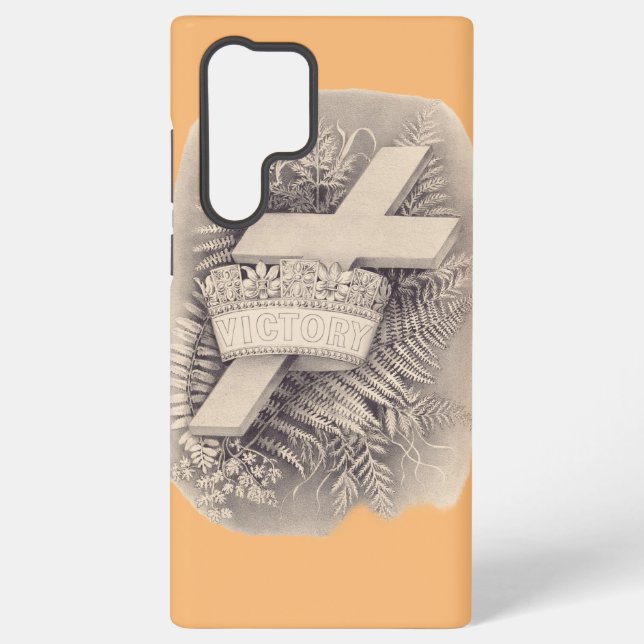 Coque Samsung Galaxy Croix avec une couronne et victoire (Verso)